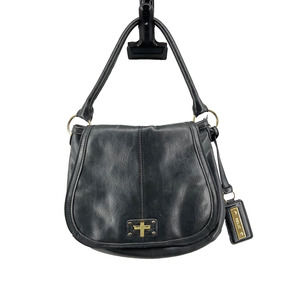 Relic Purse Top Handle Handbag Black Faux Leather Fold Over Flap Vintage